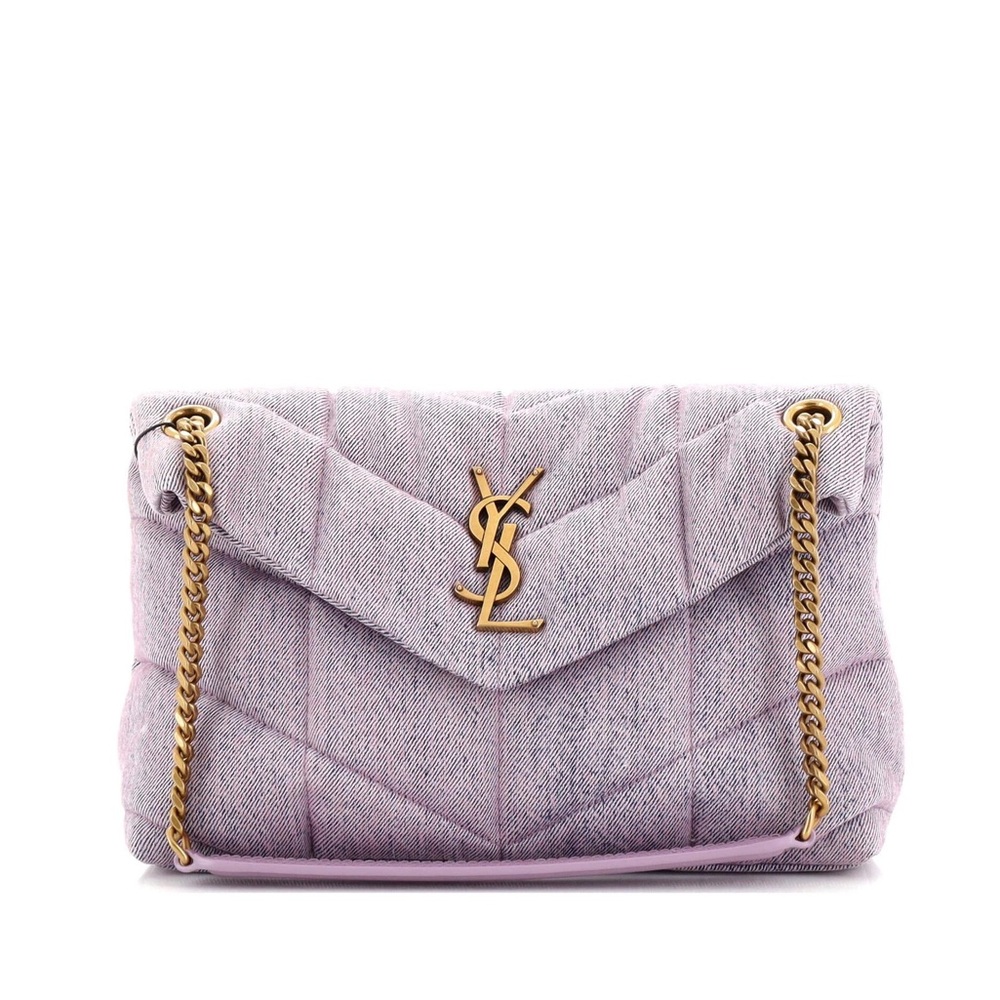 Saint Laurent
One Size Loulou Puffer Shoulder Bag Quilted Vintage Denim Small